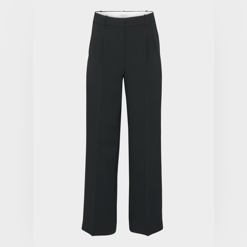 Aritzia Wilfred Effortless Pant, Black Crepette High Rise Wide Leg Trouser Sz 14